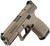 CZ-USA 91577 P-10 C  Compact Frame 9mm Luger 15+1 4.02" Black Stainless Steel Barrel, Black Nitride Serrated Steel Slide, Flat Dark Earth Polymer Frame w/Picatinny Rail, Interchangeable Backstrap Grip