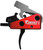 Timney Triggers 662S Targa Short Trigger  Two-Stage Curved Trigger with 2 lbs Draw Weight & Black/Red Finish for AR-Platform