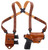 Galco MCII820 Miami Classic II Shoulder System Fits Chest Up To 56" Tan Leather Harness Fits Sig P320/M17/M18/Taurus G2/G3/G3C Right Hand