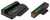 Truglo TFX Pro Next Gen Tritium & Fiber Optic Xtreme Handgun Sight - Ruger LC9|Ruger LC9s|Ruger LC380 - White Orange Front/Rear Green