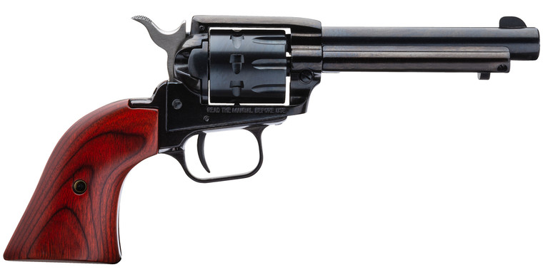 Heritage Mfg RR22999MB4 Rough Rider  22 LR 22 WMR 9 Shot, 4.75" Black Steel Barrel, Black Zinc Alloy Frame, Black Cylinder, Cocobolo Grip, Hammer/Thumb Safety, Exposed Hammer