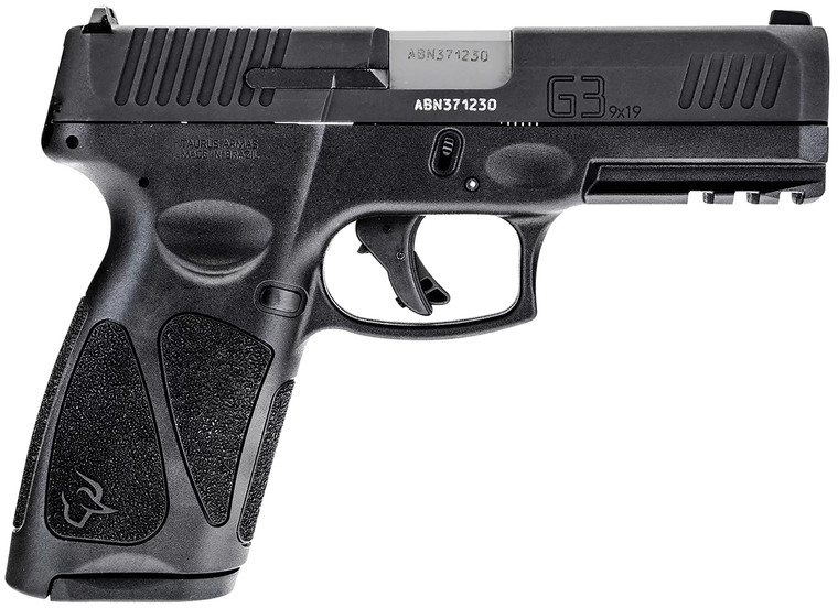 Taurus 1G3B94117 G3  9mm Luger 17+1 4" Barrel, Black Finish Picatinny Rail Frame, Serrated Matte Black Tenifer Steel Slide, Polymer Grip Includes 2 Mags