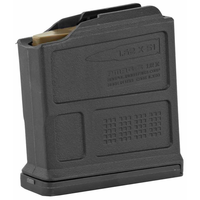 Magpul Industries, Magazine, PMAG, 308 Win/762NATO, 5Rd, Fits AICS Short Action, Black Finish