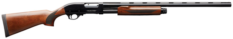 Charles Daly 930199 301 Full Size 12 Gauge Pump 3" 4+1 28" Blued Vent Rib Barrel, Black Anodized Aluminum Grooved Receiver, Fixed Gloss Wood Stock, Right Hand