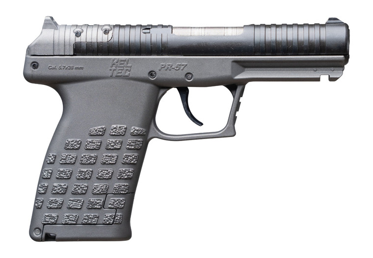 Kel-Tec PR57TNG PR-5.7  Compact Frame 5.7x28mm 20+1 4" Stainless Steel Rotary Barrel, Black Optic Ready/Serrated Slide, Tungsten Gray Frame & Textured Grip