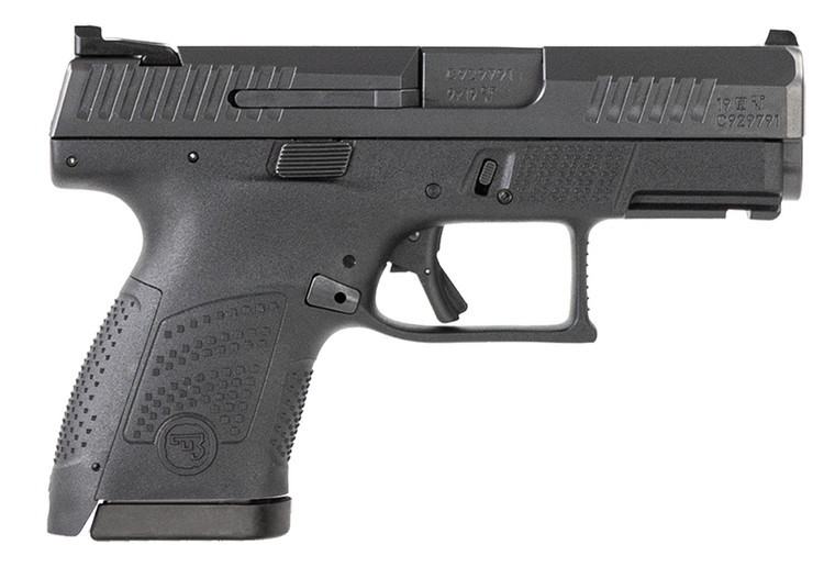 CZ-USA 91560 P-10 S  9mm Luger 12+1 3.50" Black Steel Barrel, Black Nitride Serrated Steel Slide, Black Polymer Frame w/Picatinny Rail, Black Interchangeable Backstrap Grip, Ambidextrous