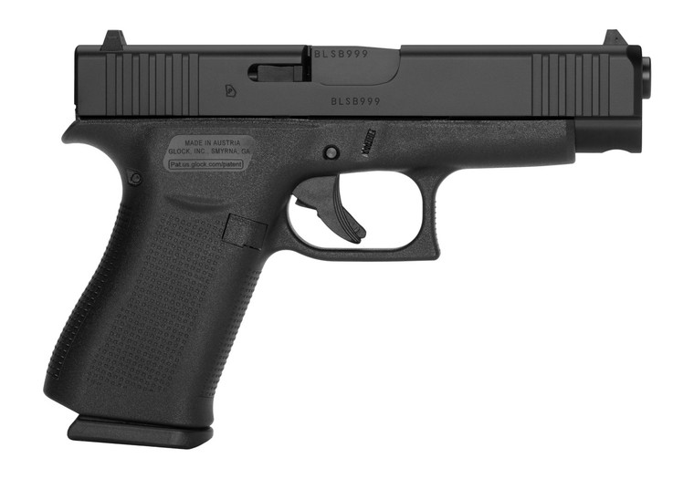 Glock PA4850201FR G48  Slim Compact 9mm Luger 10+1 4.17" Black GMB Barrel, Black nDLC Serrated Steel Slide, Black Polymer Frame w/Beavertail & Front Rail, Black Textured Polymer Grip, Right Hand