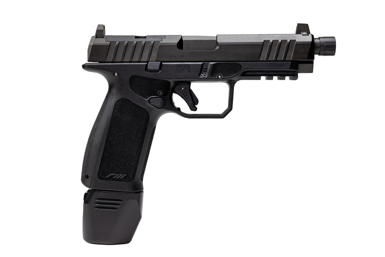 Rost Martin RM1FBLKOSPT RM1F Tactical 9mm Luger 24+1 4.50" Black Threaded Barrel, Black Nitron Steel Optic Ready/Serrated Slide, Black Polymer Frame w/Picatinny Rail, Interchangeable Backstrap Grip, R