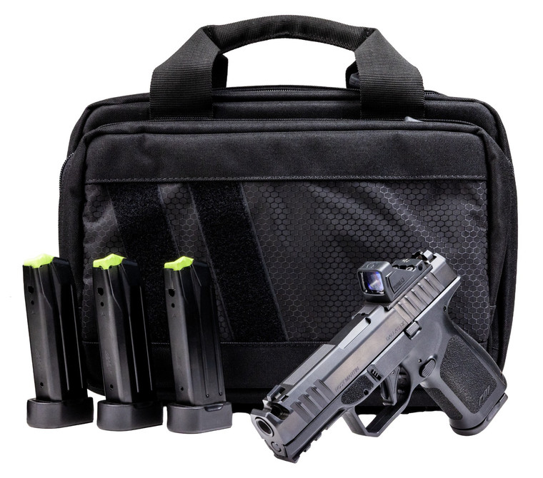 Rost Martin RM1CBLKOSP10CA(COMP)-P RM1C Comp Bundle *CA Compliant Compact Frame 9mm Luger 10+1 4" Compensated Barrel, Black Nitron Steel Integrated Compensator/Serrated w/Optic Slide, Black Polymer Fr