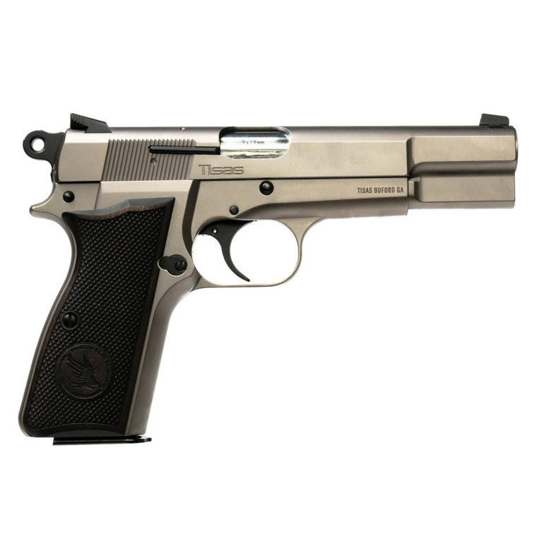 Tisas Regent BR9 Nickel Handgun 9mm Luger 15rd Magazines(2) 4.67'' Barrel