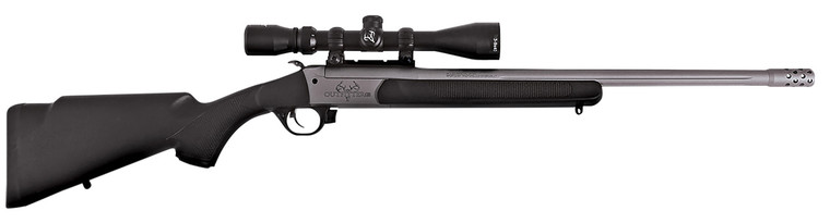 Traditions CR5-361130T Outfitter G3 w/Scope 360 Buckhammer 22" Tungsten Cerakote Chrome Lined Steel/ Target Crown Barrel, Tungsten Cerakote Drilled & Tapped Receiver, Black Synthetic Stock
