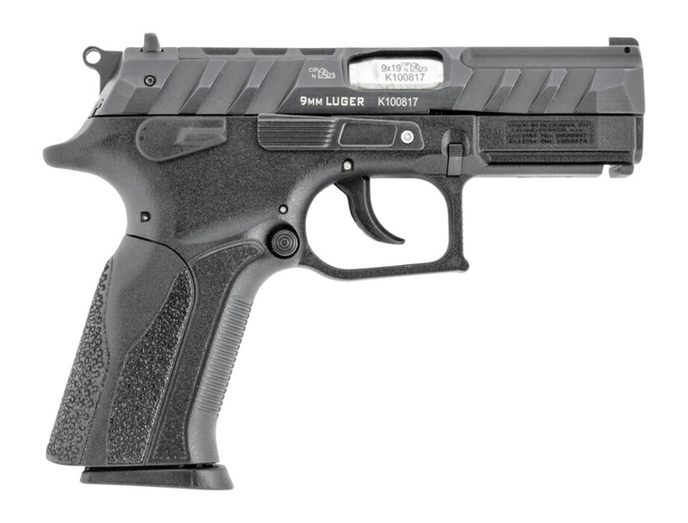 Grand Power 8588005808651 P1 Mk23 9mm Luger 15+1 3.66" 9mm Luger 12+1 3.66" Stainless Rotating Barrel, Black Optic Ready/Serrated Slide, Black Frame w/Accessory Rail, Interchangeable Backstrap, Ambide