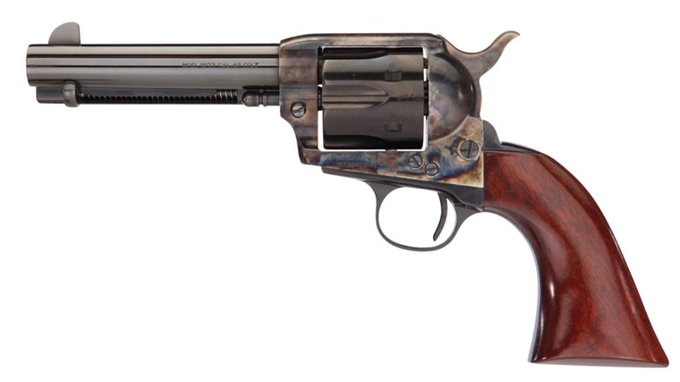 Taylors & Company 555149DE 1873 Cattleman Gunfighter 45 Colt (LC) 6rd 4.75" Blued Cylinder & Barrel Color Case Hardened Steel Frame Walnut Army Size Grip (Taylor Tuned)