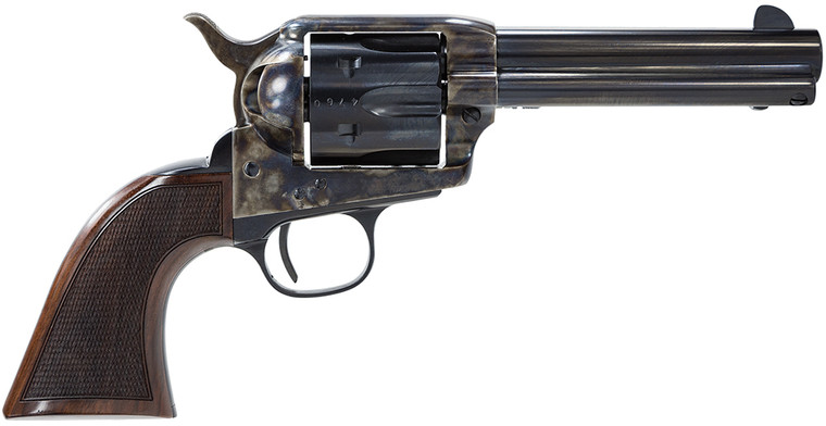 Taylors & Company 4107DE Smoke Wagon Deluxe 357 Mag 6rd 4.75" Blued Cylinder & Barrel Color Case Hardened Steel Frame Checkered Walnut Grip (Taylor Tuned)