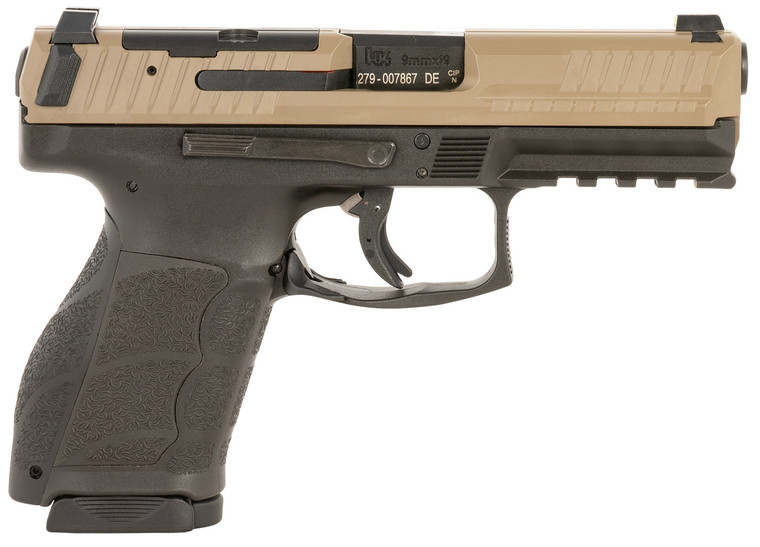 HK 81001194 VP9A1 K Compact 9mm Luger 15+1 4.09" Black Flat Dark Earth Steel Optic Ready/Serrated Slide, Brown Polymer Frame w/Picatinny Rail, Interchangeable Backstrap Grip, Ambidextrous