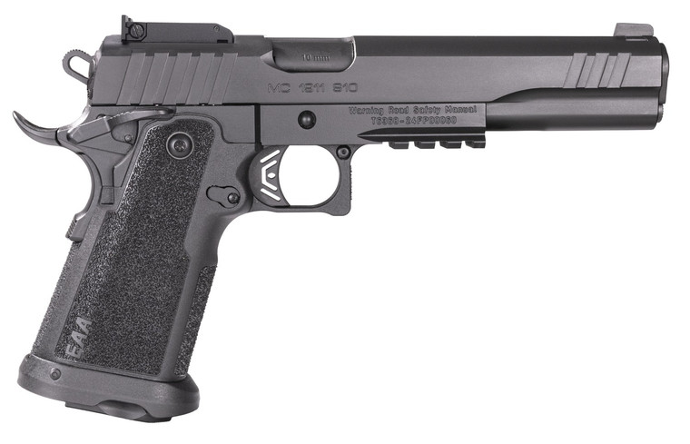Girsan 395075 Witness2311  10mm Auto 15+1 6" Black Steel Barrel, Black Optic Ready/Serrated Steel Slide, Black Polymer Frame w/Beavertail & Picatinny Rail, Black Checkered Polymer Grip, Ambidextrous