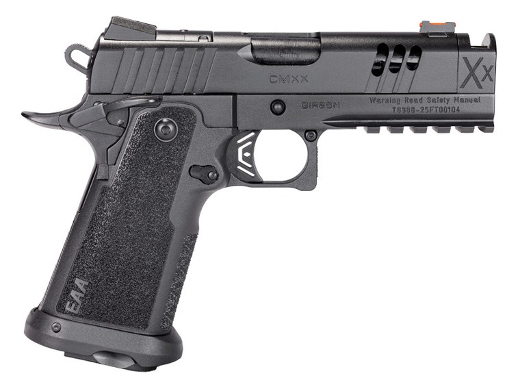 Girsan 395065 Witness2311 CMXX 9mm Luger 17+1 4.25" Black Ported w/Integral Compensator Bull Barrel, Black Steel Lightening Cut/Optic Ready/Serrated Slide, Black Polymer Frame w/Beavertail & Picatinny