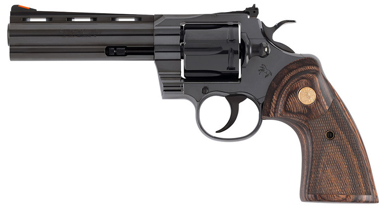 CLT PYTHON 357MAG 5 BLUED WOOD GOLD GRIP 6R