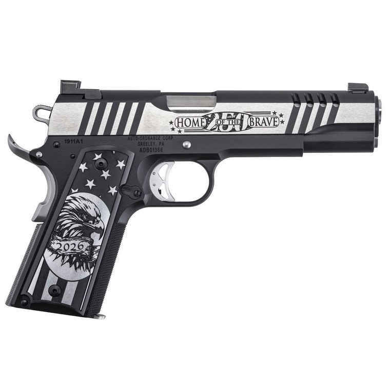 Auto Ordnance America 250th Anniversary "Land of the Free" 1911 Handgun 7rd Magazine(1) 5" Barrel TruGlo Sight