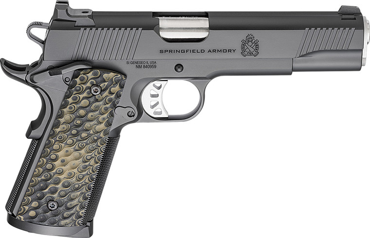 Springfield Armory PC9125 1911 TRP  45 ACP 8+1 5" Stainless Match Grade Barrel, Black Cerakote Serrated Carbon Steel Slide & Frame w/Beavertail, VZ Hydra G10 Grip