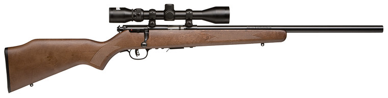 Savage Arms 96222 93R17 GVXP w/Optic Full Size 17 HMR 5+1 21" Matte Black Heavy Varmint Barrel, Matte Black Drilled & Tapped Carbon Steel Receiver, Fixed Satin Brown Wood Stock, 3-9x40mm Duplex Scope,