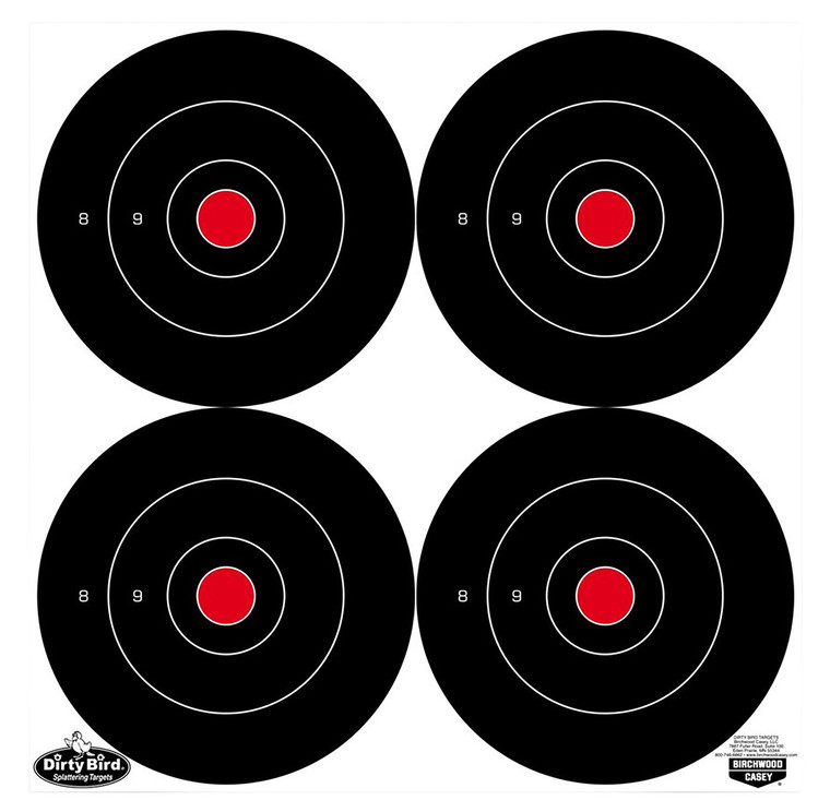 Birchwood Casey 35570 Dirty Bird  6" Bullseye Tagboard Hanging Black/White 100 Per Pkg