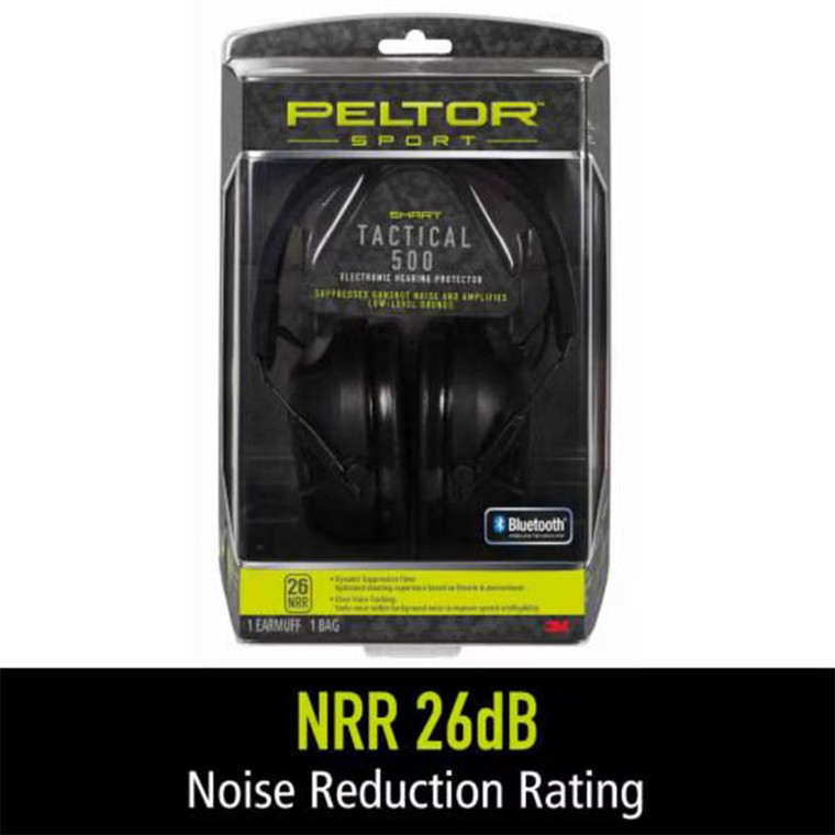 Peltor Sport Tactical 500 Electronic Ear Muffs 26dB Black
