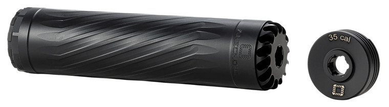 Anechoic X35B Anechox 35  35Cal/338Lapua/338/35Magnums Black Stainless Steel/Titanium 1 3/8"x24 w/ 1/2"x28 DTA