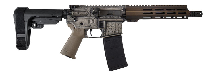 Shark Coast Tactical SCC07527VIK-P Viking 5.56 NATO 30+1 10.50" Black Nitride Threaded Barrel, Aluminum Receiver w/Picatinny Rail, M-LOK Handguard, Polymer SB Tactical SBA3 Brace, Magpul MOE Grip, Rig