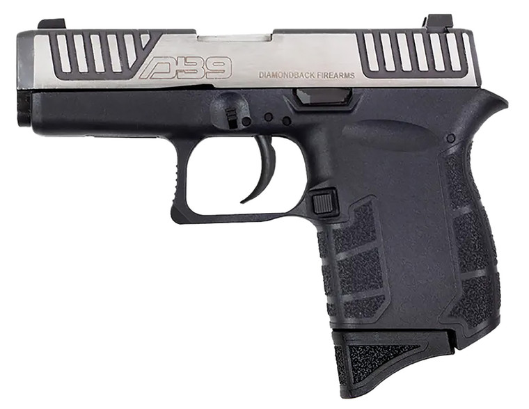 Diamondback DB0200P031 DB9 Gen4 Micro-Compact Frame 9mm Luger 6+1, 3.10" Stainless Steel Barrel & Serrated Slide, Black Polymer Frame & Grip