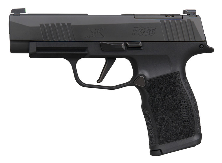 Sig Sauer 365XL9BXR3P15 P365XL  Micro-Compact 9mm Luger 15+1 3.70" Black Barrel, Black Nitron Stainless Steel Optic Ready/Serrated Slide, Black Stainless Steel Frame w/Accessory Rail, Black X Polymer