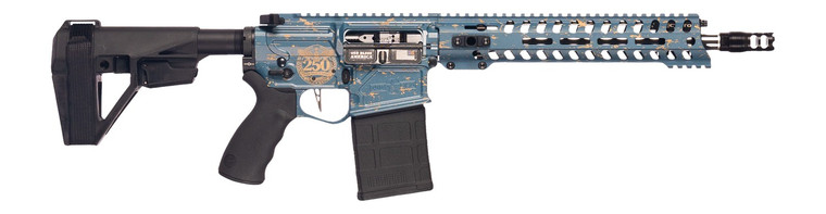 Patriot Ordnance Factory 02552 Rogue 250th Anniversary Limited Edition 308 Win 20+1 12.50" Match Grade Barrel, America 250 Cerakote Aluminum Receiver w/Picatinny Rail, M-LOK Handguard, Black Polymer S