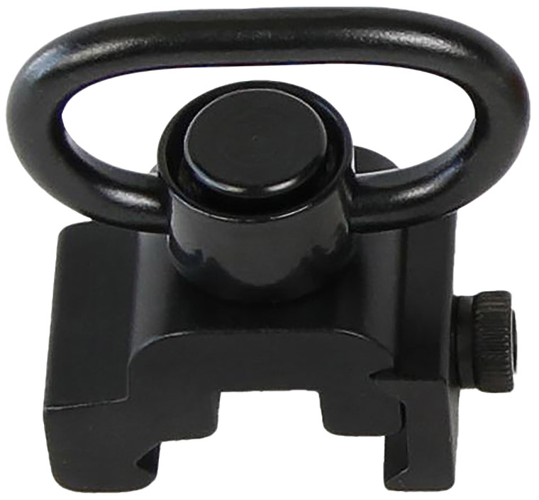Bulldog BD886 Deluxe Push Button Swivel Black 1.25" Steel QD Rail Mount