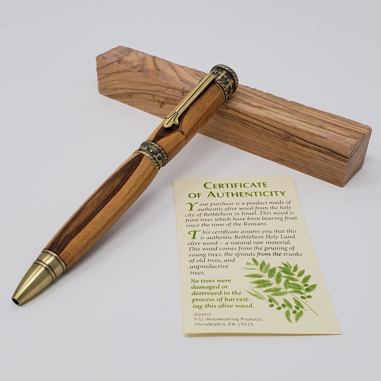 Plain Olive Wood Pen (Laser engraved)