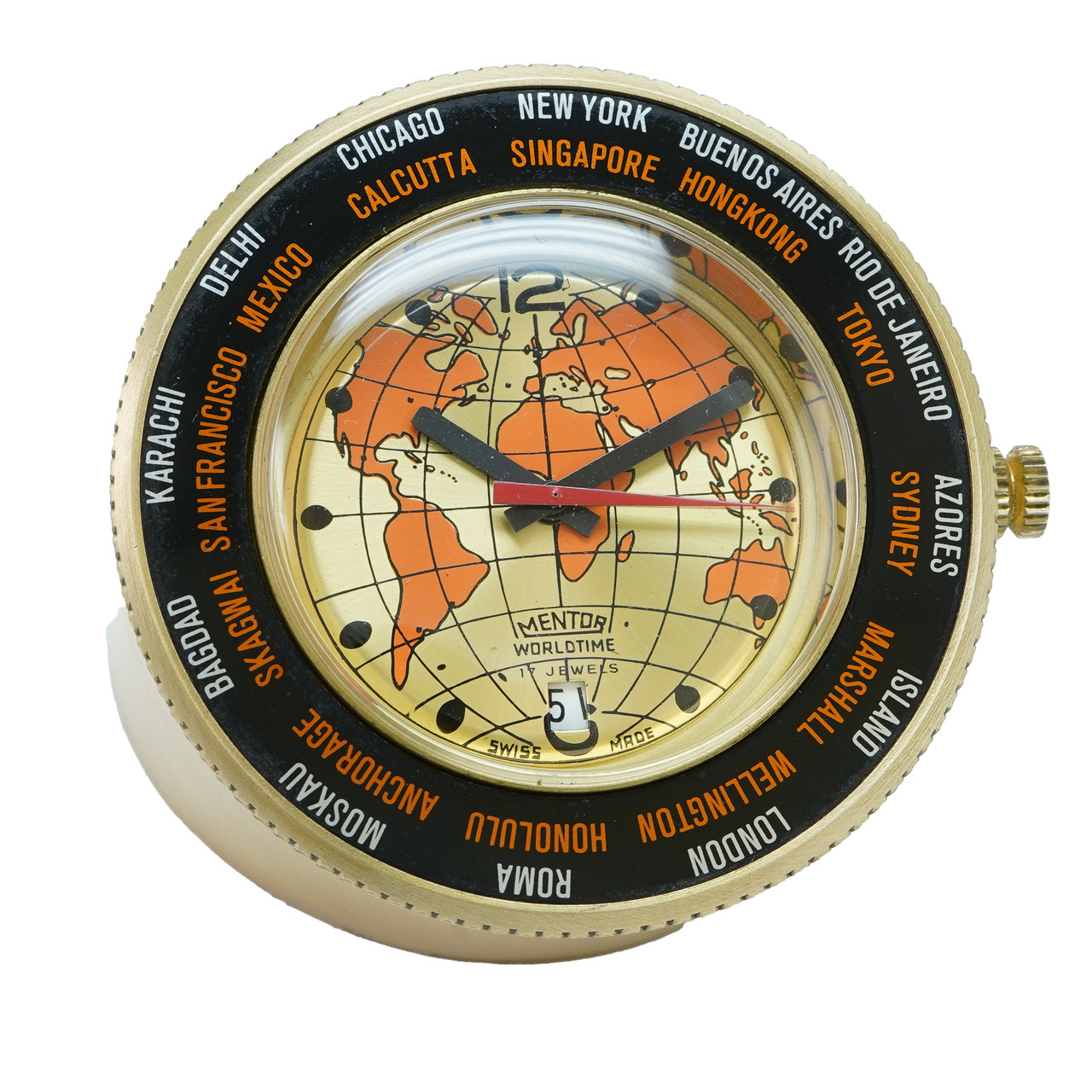 Mentor World Time Desk Clock - Inventory 5690 - DelrayWatch.com