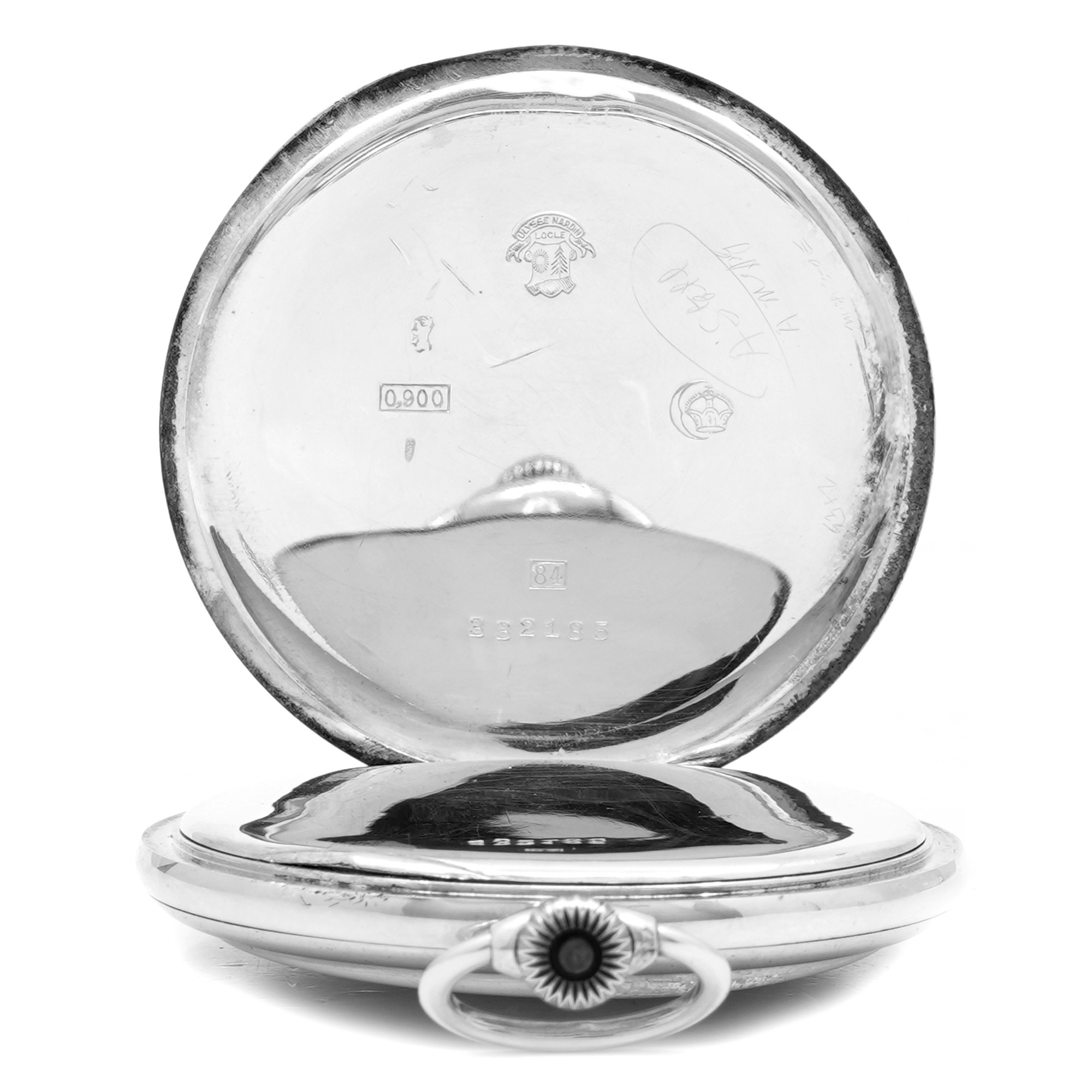 Ulyase Nardin Pocket Watch *Silver Case* *1940's* - Inventory 8704