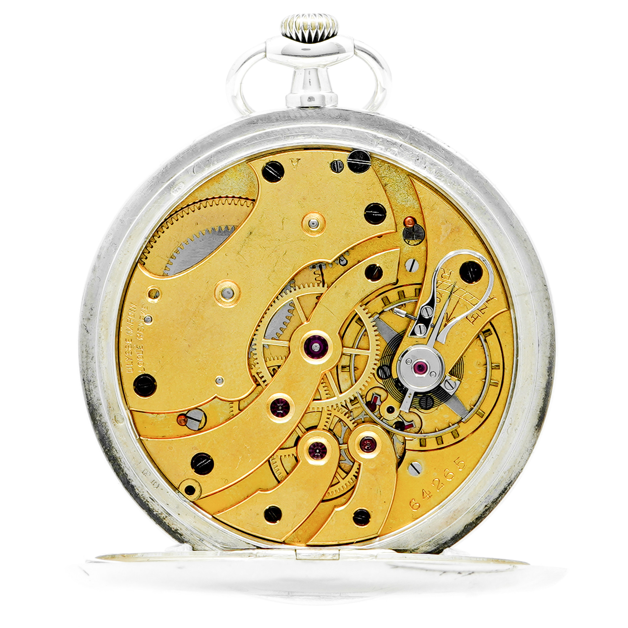 Ulyase Nardin Pocket Watch *Silver Case* *1940's* - Inventory 8704