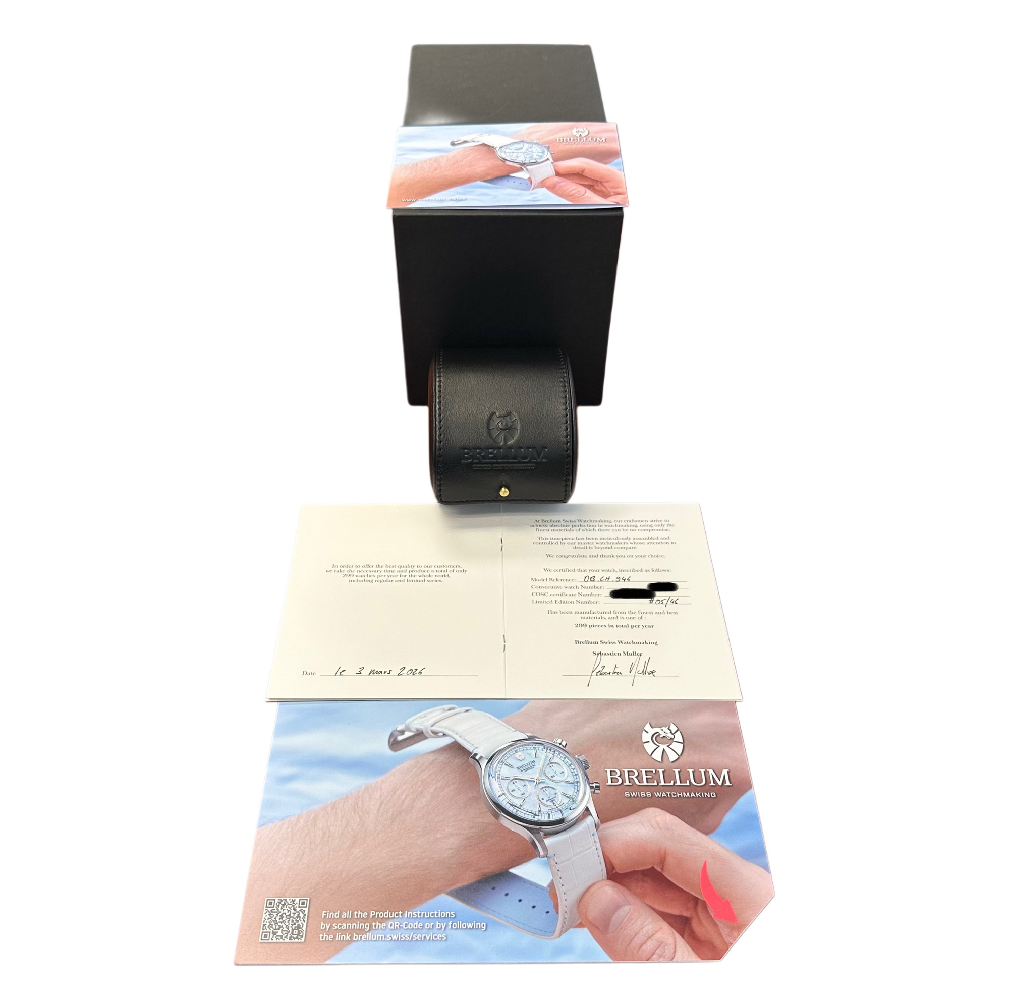 Brellum Duobox 39 Chronograph *Blue MOP Dial* *2026* - Inventory 8728