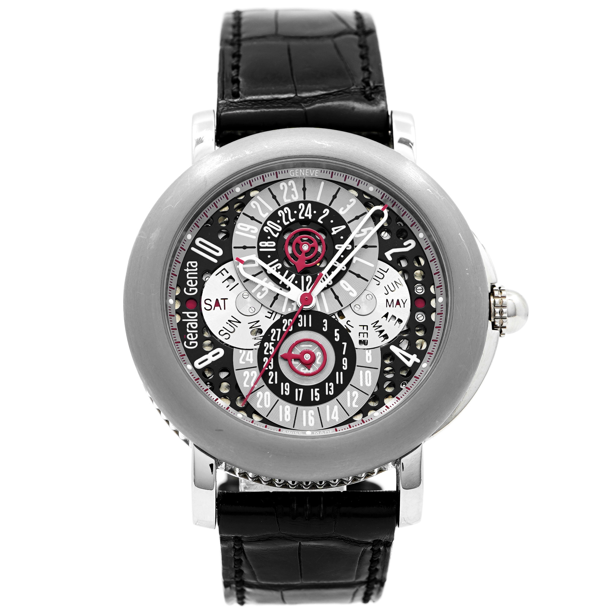 Gerald Genta Perpetual Calendar GMT - Inventory 8809 - DelrayWatch.com