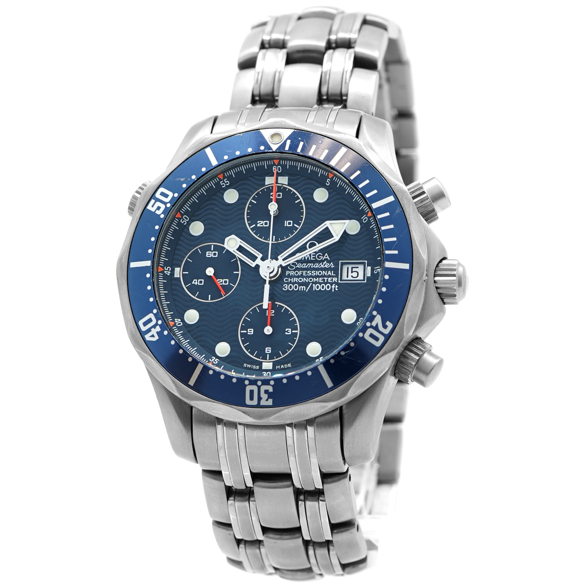 Omega Seamaster Diver 300M Chronograph Titanium 2298.80 *Blue Dial*  - Inventory 8474