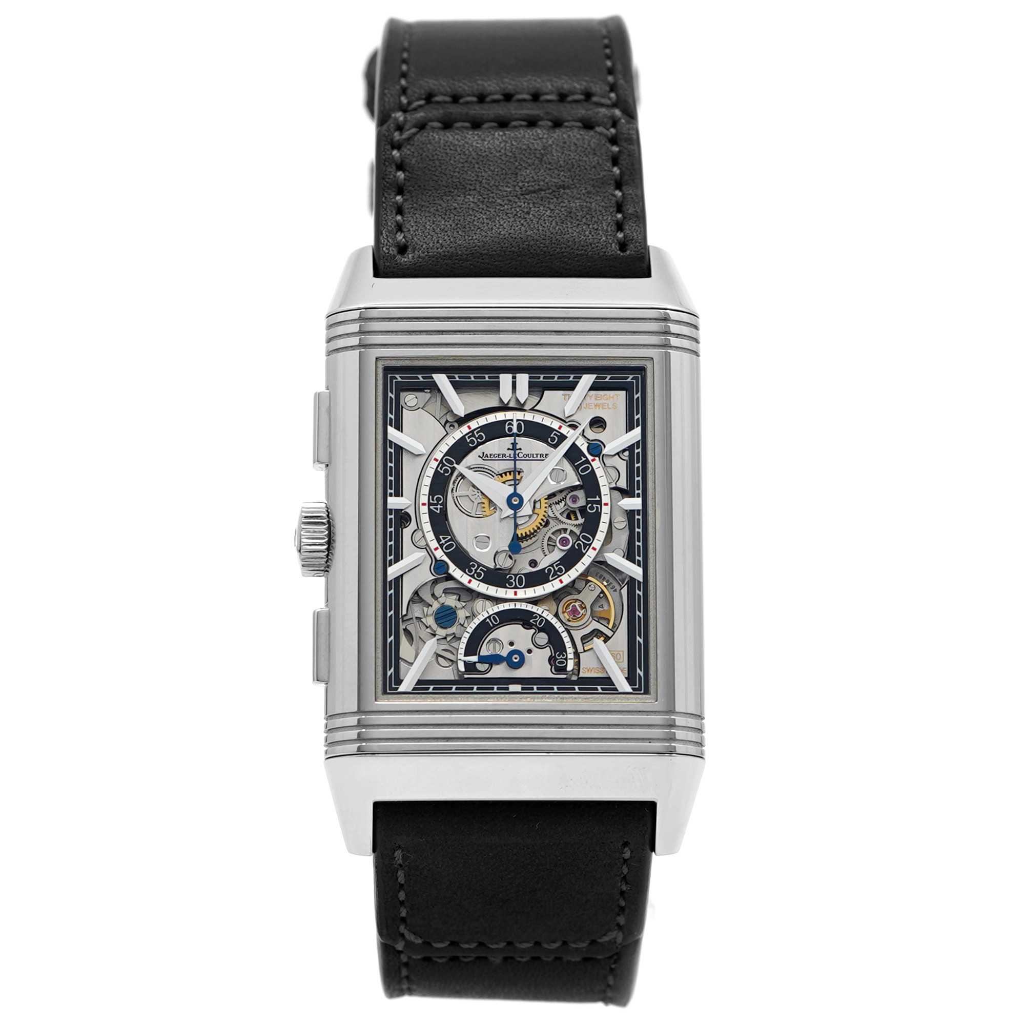 Jaeger LeCoultre Reverso Tribute Chronograph Q389848J *Mint Blue Dial* *2024* - Inventory 8877