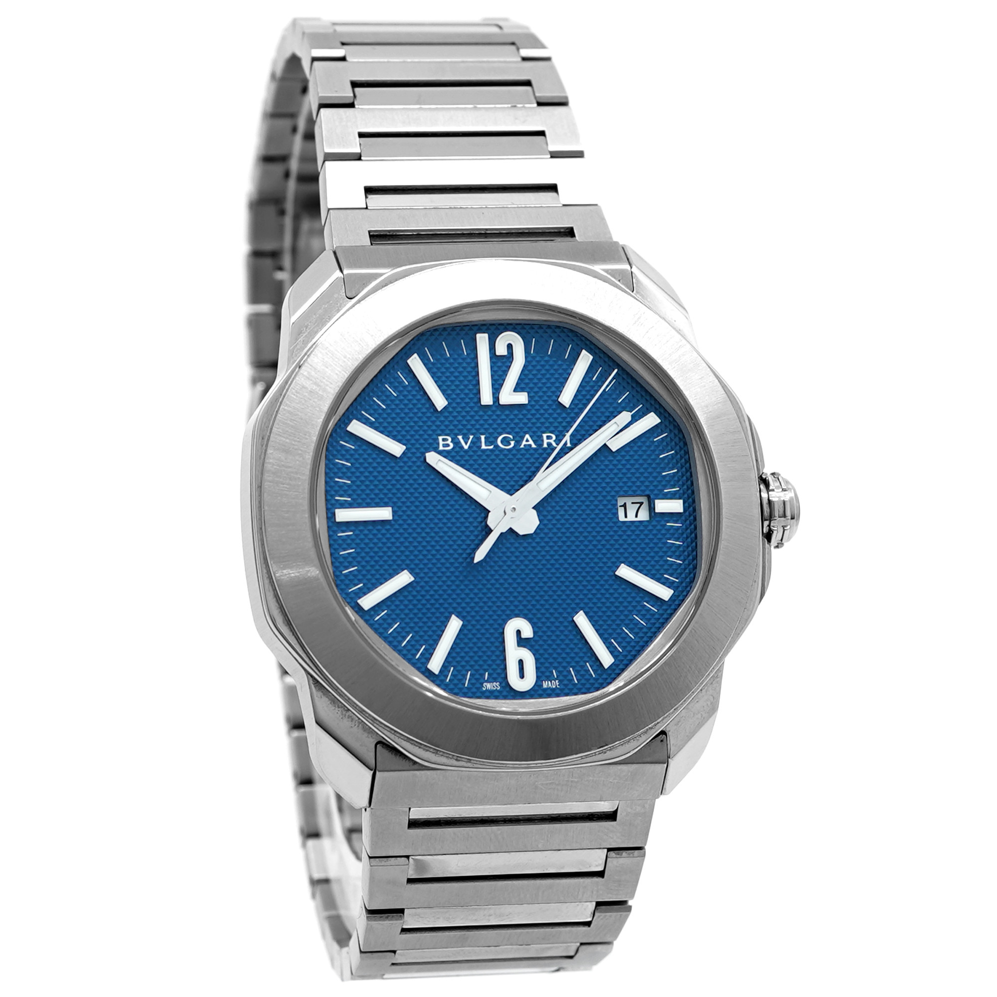 Bulgari Octo Roma OC41S *Blue Dial* - Inventory 8858 - DelrayWatch.com