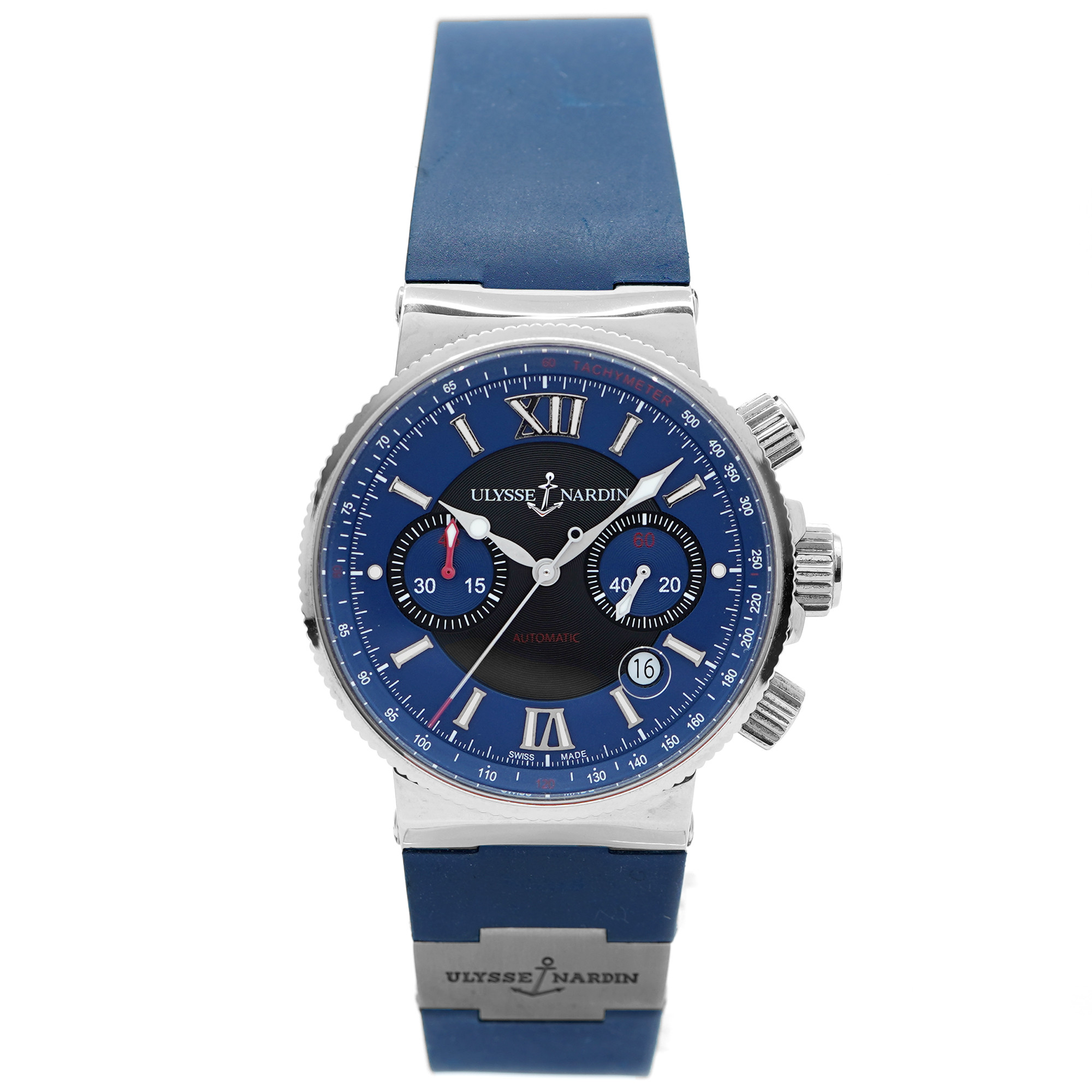 Ulysse Nardin Maxi Marine Chronograph 353-66-3/323  *Blue Dial* - Inventory 8983