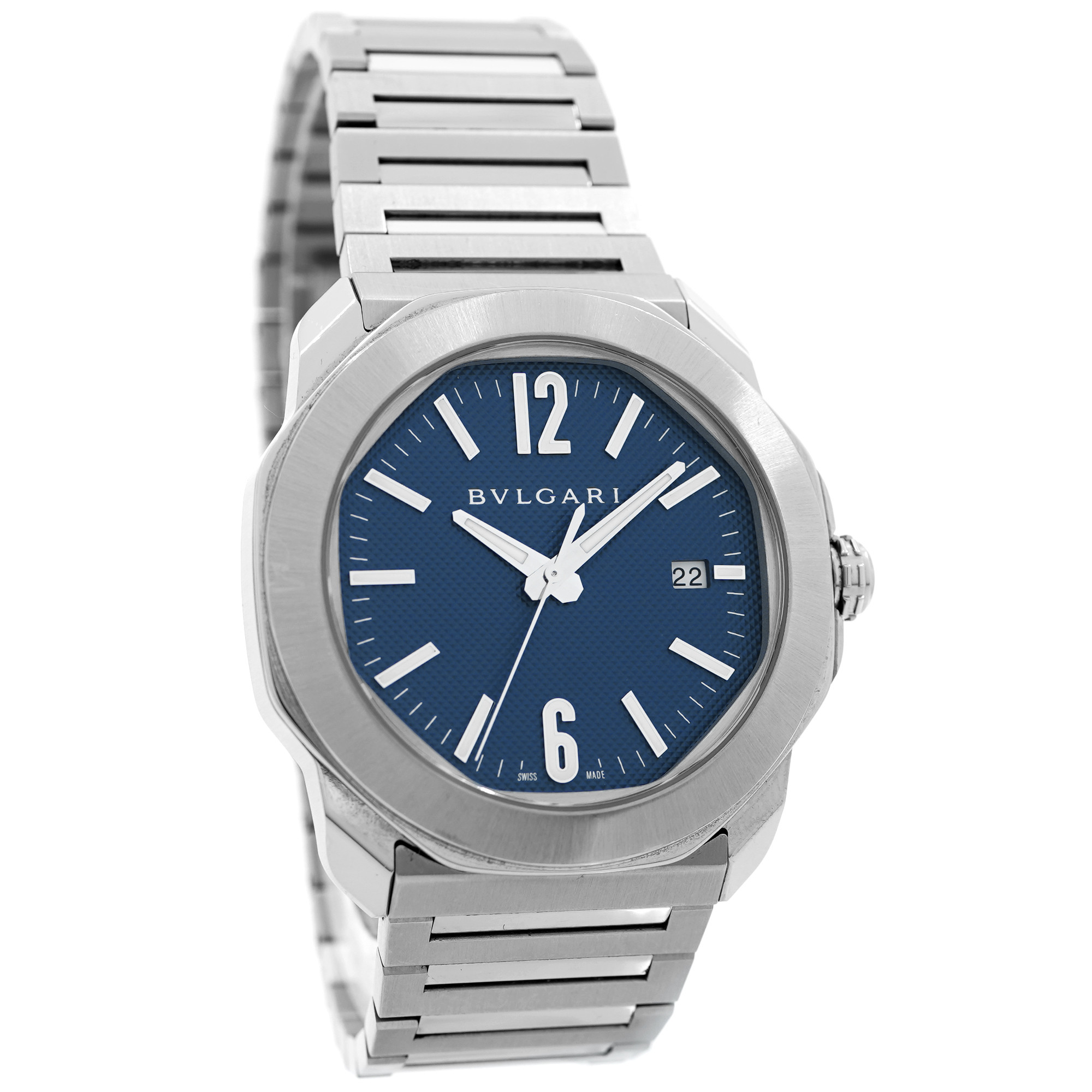 Bulgari Octo Roma OC41S *Blue Dial* - Inventory 9011 - DelrayWatch.com