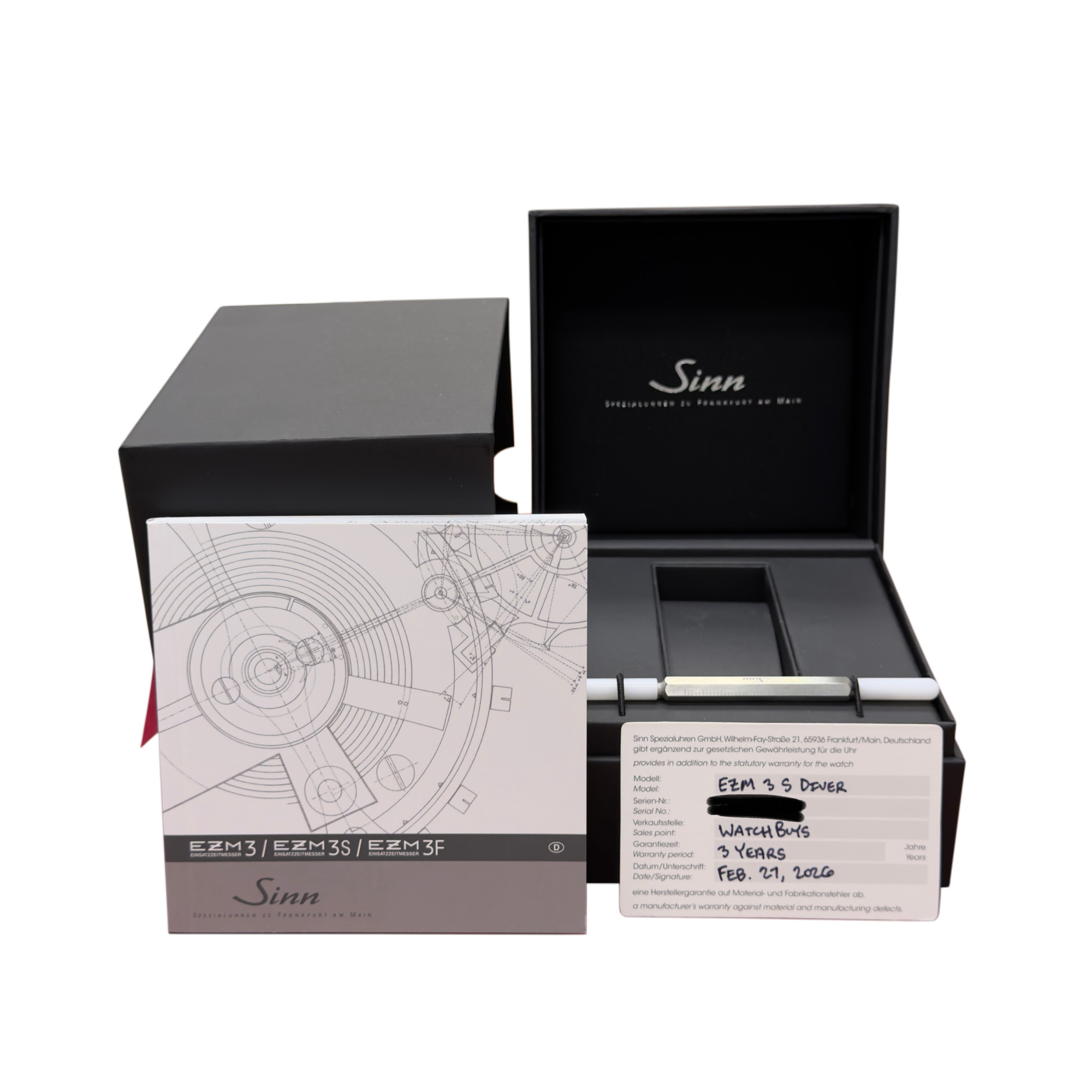 Sinn EZM 3 DIVER *Unworn* *2026* EZM3S - Inventory 9141