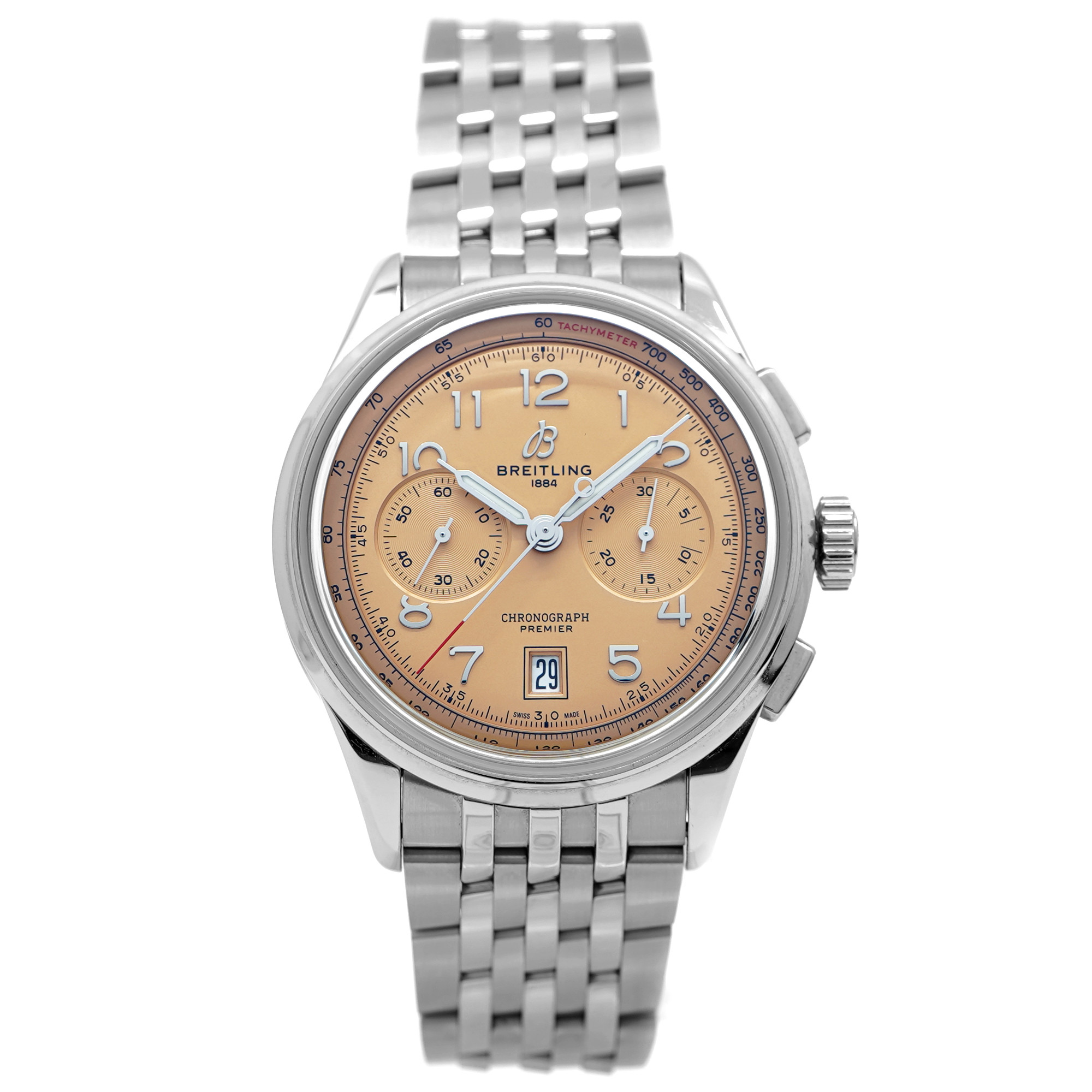 Breitling Premier B01 AB0145 *Salmon Dial* - Inventory 9238