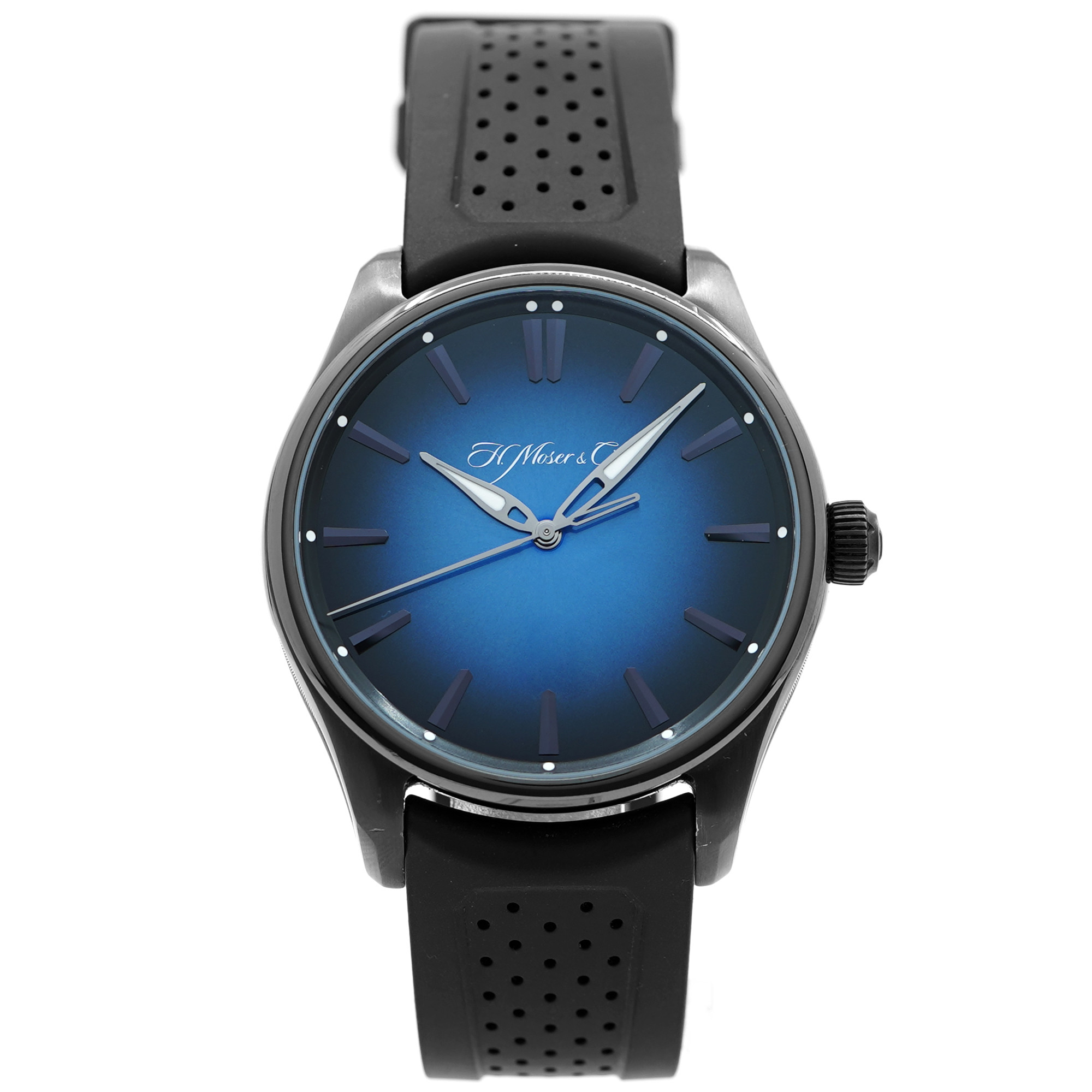 H Moser Pioneer Centre Seconds Funky Blue Black Edition 3200-1205 - Inventory 9354