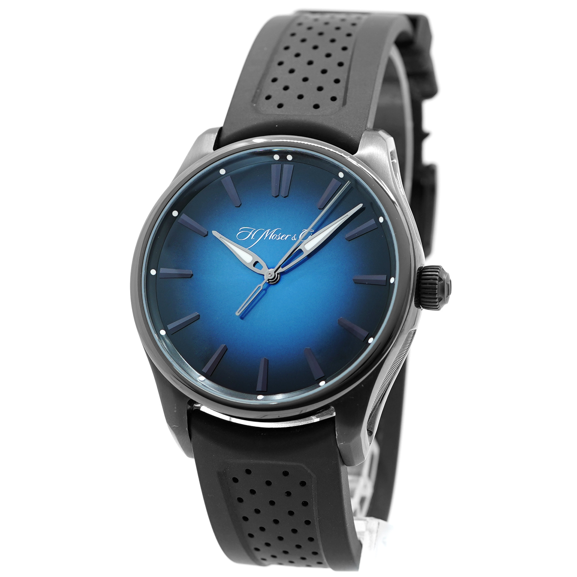 H Moser Pioneer Centre Seconds Funky Blue Black Edition 3200-1205 - Inventory 9354