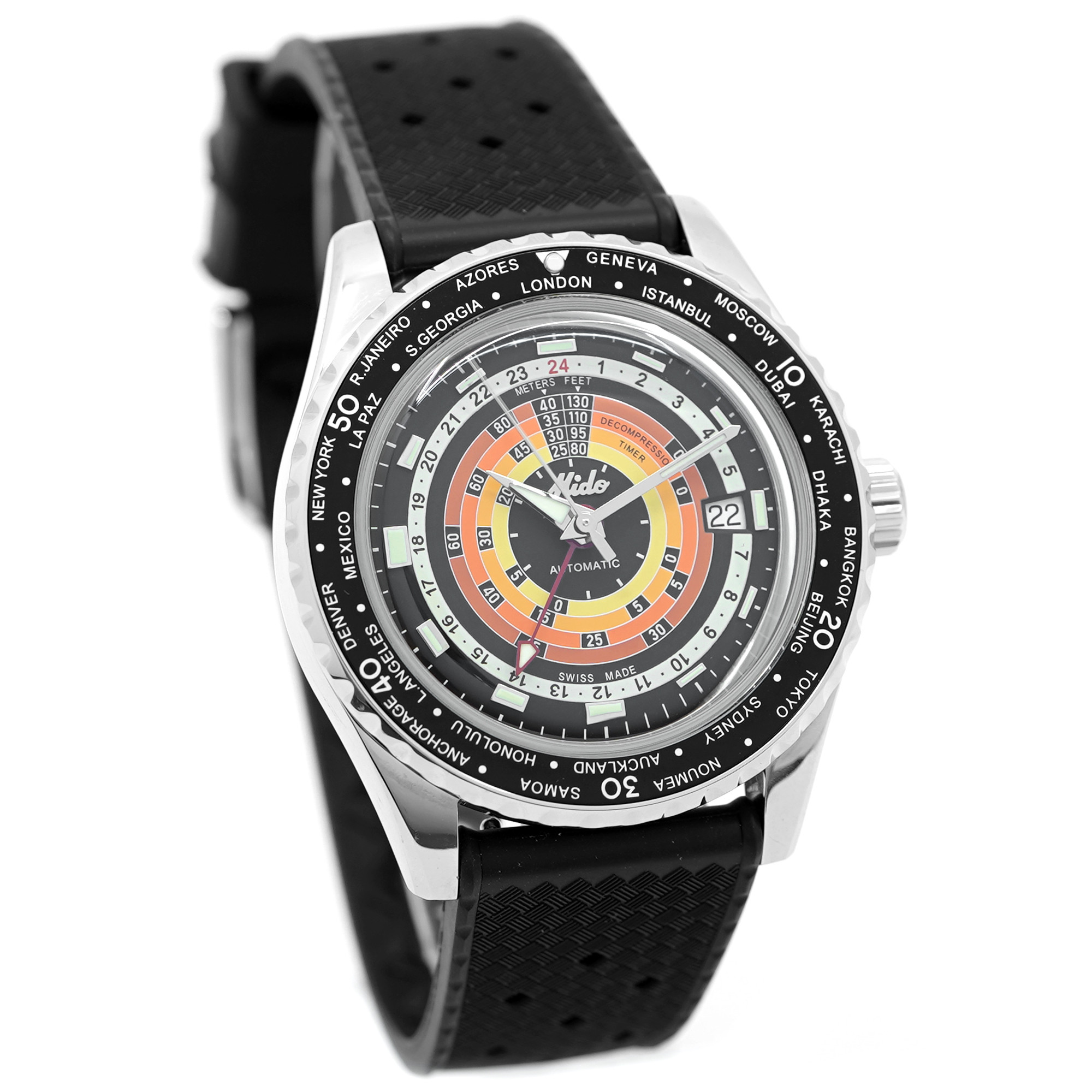 Mido Ocean Star Decompression Worldtimer - Inventory 9386