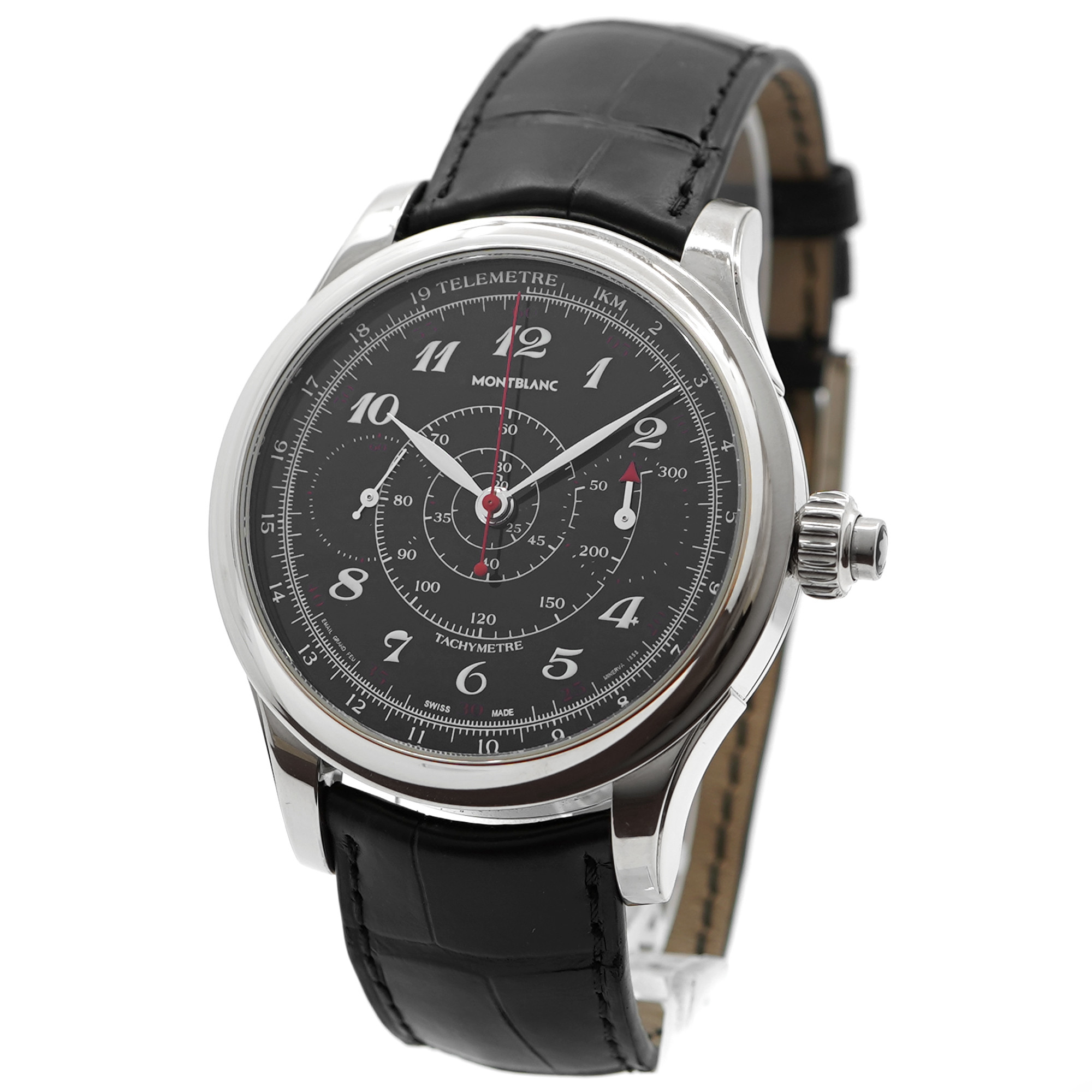 Montblanc Villeret 1858 Vintage Chronograph*Limited Edition* *18K White Gold* M162911 - Inventory 9436